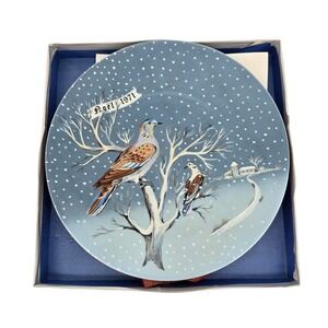 Haviland Limoges Two Turtle Doves 1971 Christmas Plate Remy Hetreau France Boxed